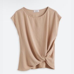 Kaleigh 
Taylor Knot French Blouse
XL, Taupe